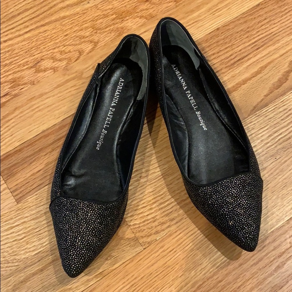 Sparkled black flats